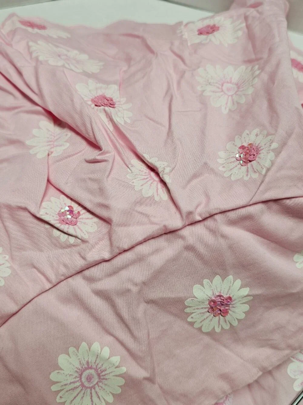 The Childrens Place Girls Pink Skirt Flare Tulle Under Sequins Flowers 3D Size 5